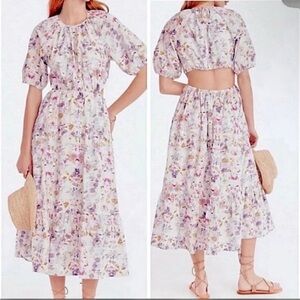 Flora Obscura X J.Crew Side Cutout Dress Kaleidoscope Floral Cottagecore wedding
